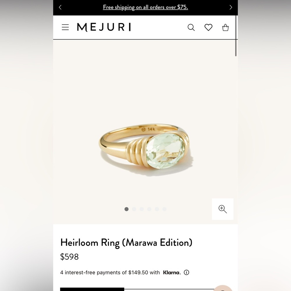 Mejuri 14k solid gold Hierloom Ring (Marawa Edition)